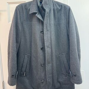 London Fog Wool Blend Charcoal Pea Coat